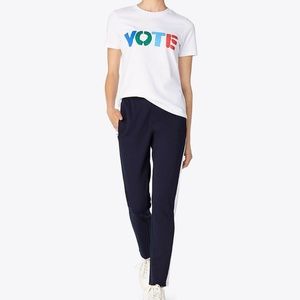 Tory Burch Womens OWN YOUR VOTE Tee White Medium